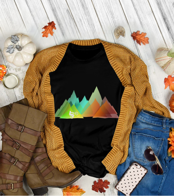 MTB Colors Mountain Biking Multicolor Peaks T-Shirt