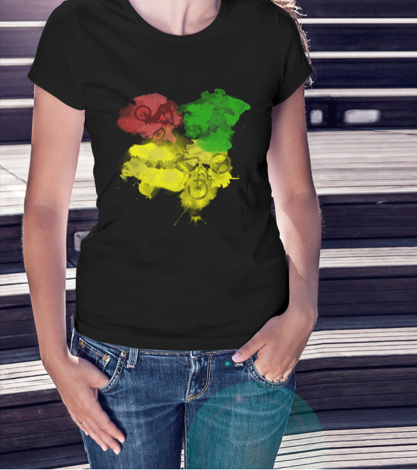 MTB Rasta Red Green Yellow Mountain Biking T-Shirt