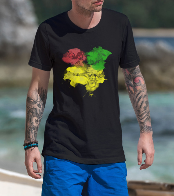 MTB Rasta Red Green Yellow Mountain Biking T-Shirt
