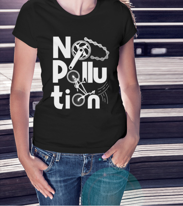 No Pollution Bicycle Gear Chain Eco-Friendly T-Shirt