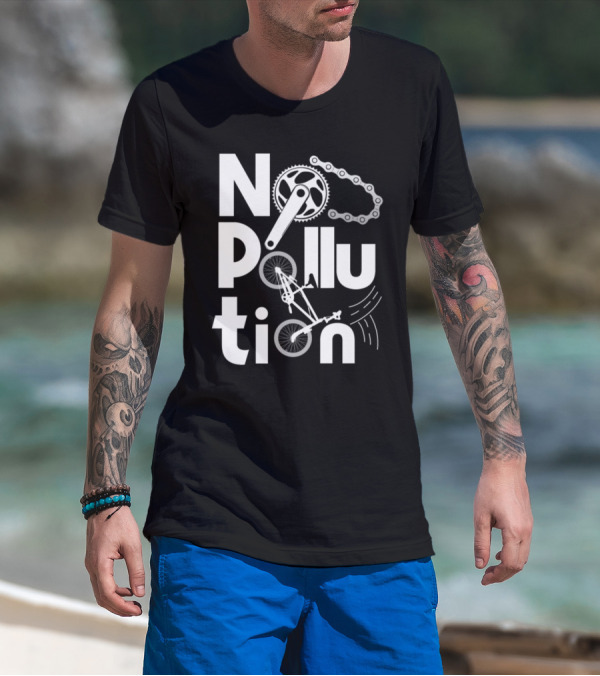 No Pollution Bicycle Gear Chain Eco-Friendly T-Shirt