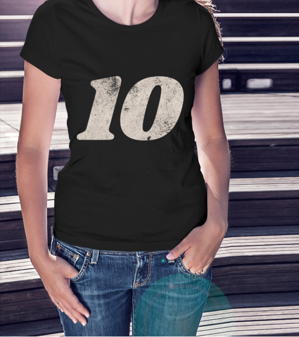 Number Ten 10 Distressed Vintage Sports T-Shirt