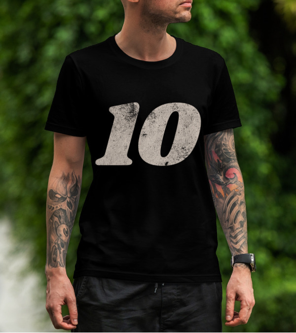 Number Ten 10 Distressed Vintage Sports T-Shirt