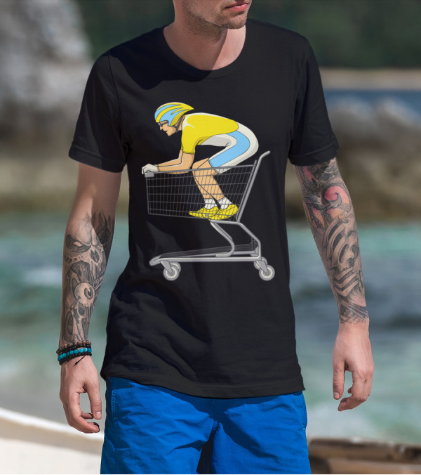 Retail Racer Cyclist In Shopping Cart T-Shirt