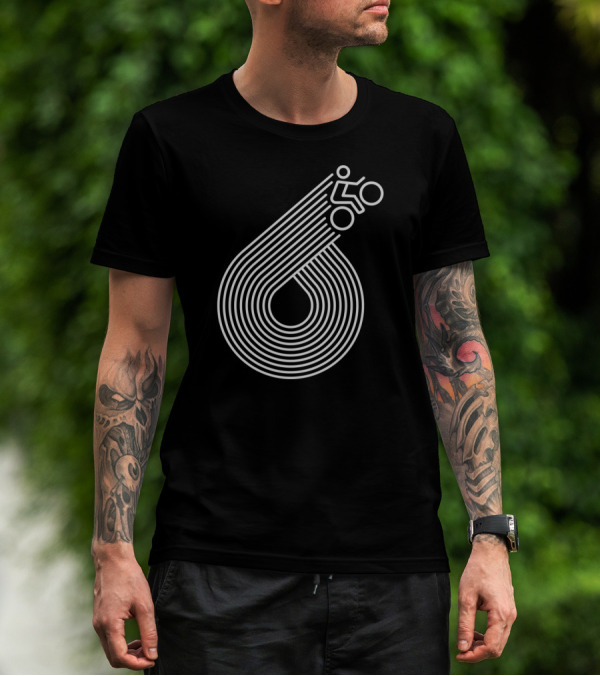 Retro Cycling Lines Geometric Rider Loop T-Shirt