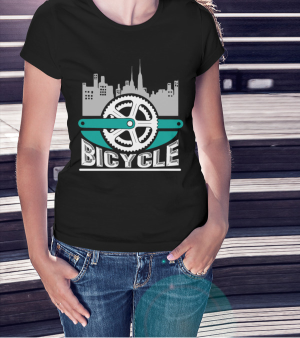 Skyline City Bicycle Chain Bike Idea T-Shirt