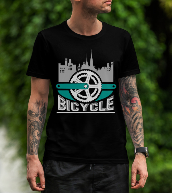 Skyline City Bicycle Chain Bike Idea T-Shirt