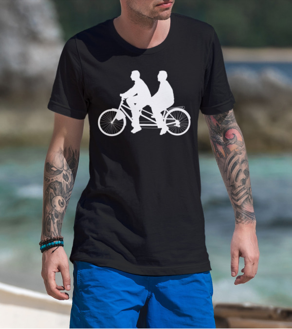 Tandem Bicycle Bike Cyclist Riding Together T-Shirt