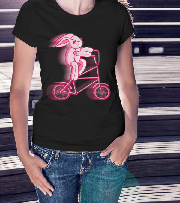 The Hare Riding Bicycle In Motion T-Shirt