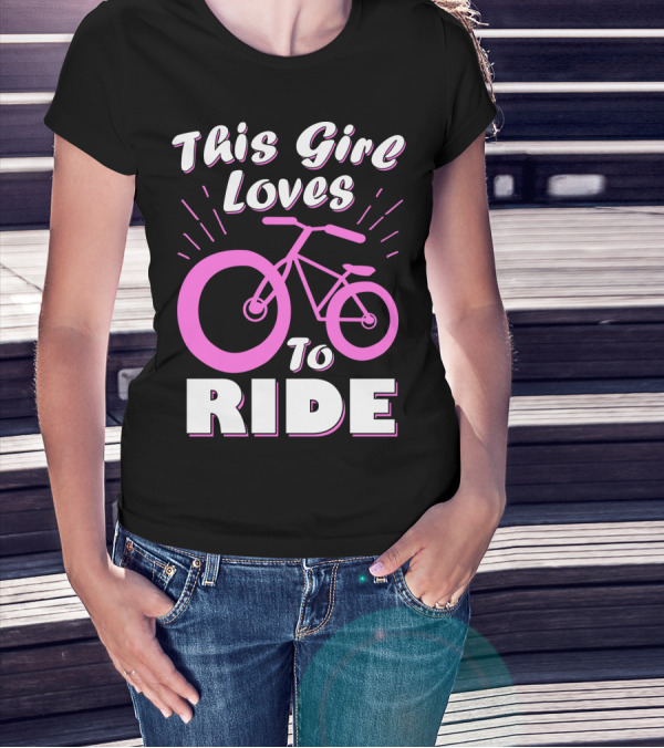 This Girl Loves To Ride Pink Bicycle Enthusiast T-Shirt