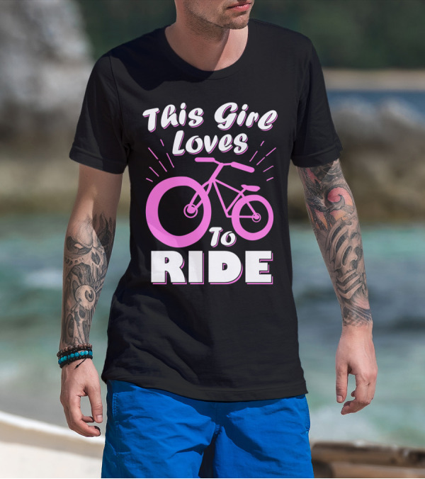 This Girl Loves To Ride Pink Bicycle Enthusiast T-Shirt