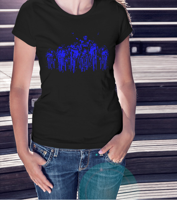 Tour De France Cyclists Blue Formation T-Shirt