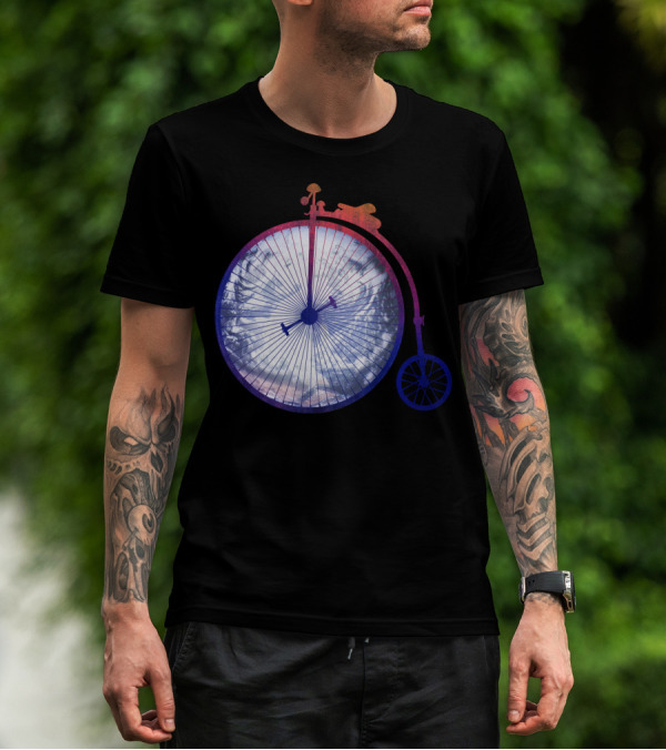Vintage World Bicycle Traveler Earth Penny-Farthing T-Shirt