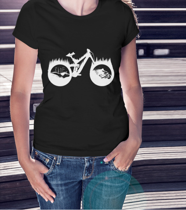 Ride White Trek Bicycle Adventure T-Shirt