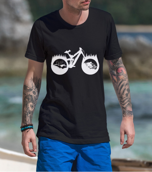 Ride White Trek Bicycle Adventure T-Shirt