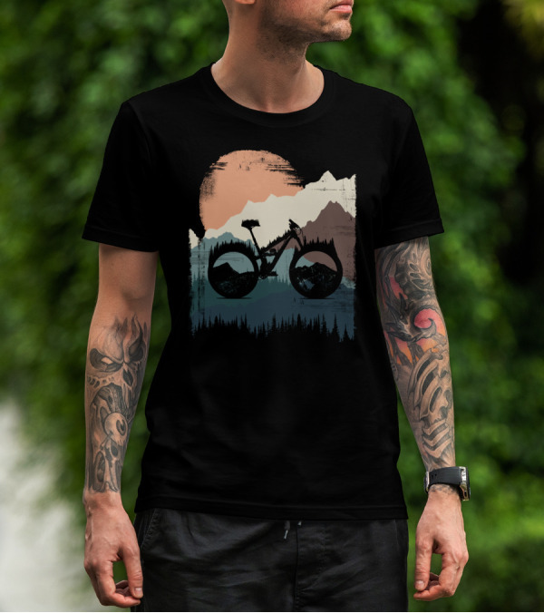 Yeti Enduro Bike Adventure Sunset Mountain T-Shirt