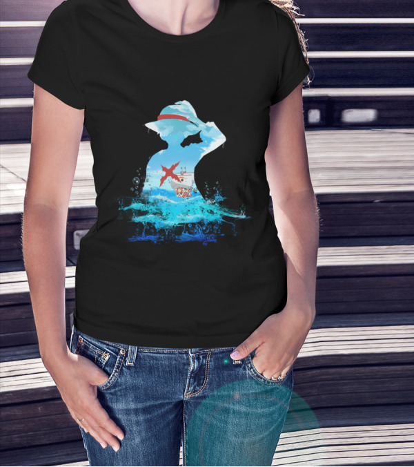 One Piece Strawhat Pirate Ship Adventure On Sea T-Shirt
