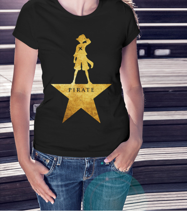 Pirate Star Gold Silhouette One Piece Luffy T-Shirt