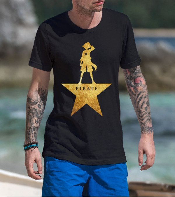 Pirate Star Gold Silhouette One Piece Luffy T-Shirt