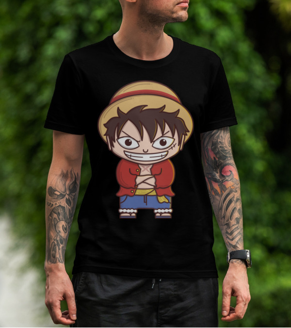 Luffy Si Topi Jerami Straw Hat Pirate Anime Character T-Shirt