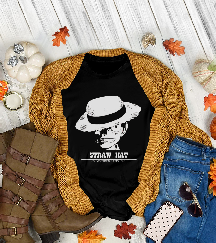 Monkey D Luffy Straw Hat One Piece Skeleton T-Shirt