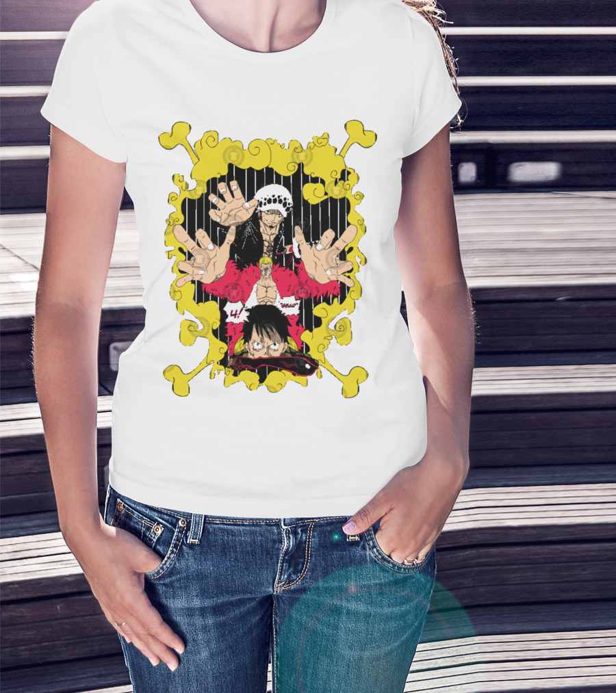 Dressrosa Saga One Piece Luffy Law Doflamingo T-Shirt