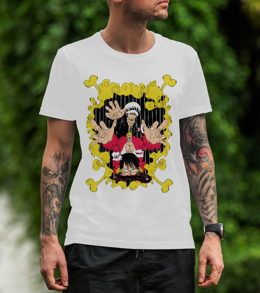 Dressrosa Saga One Piece Luffy Law Doflamingo T-Shirt