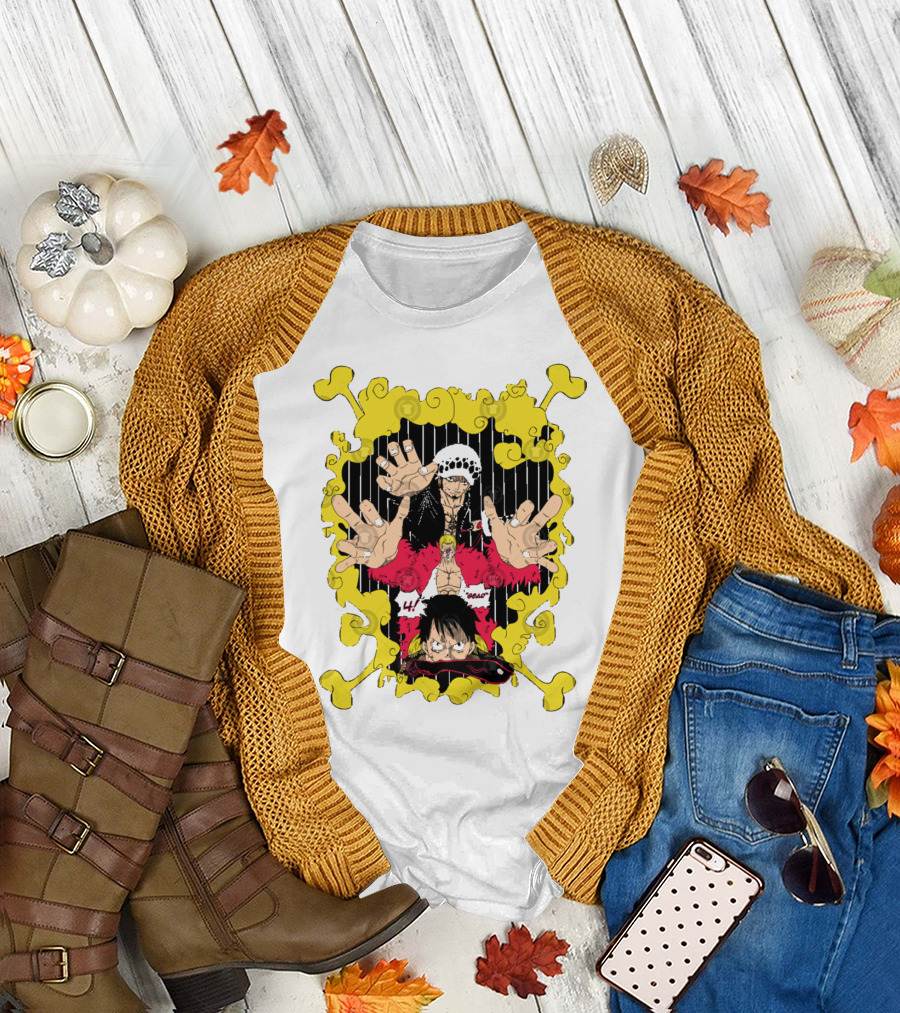 Dressrosa Saga One Piece Luffy Law Doflamingo T-Shirt