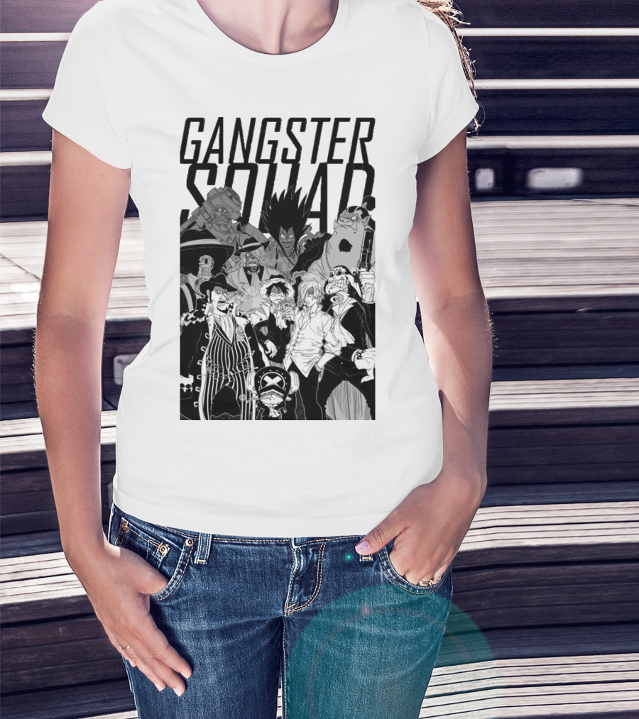Gangster Squad One Piece Anime Characters Collaboration T-Shirt