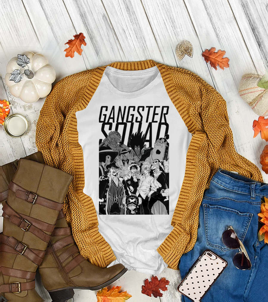 Gangster Squad One Piece Anime Characters Collaboration T-Shirt