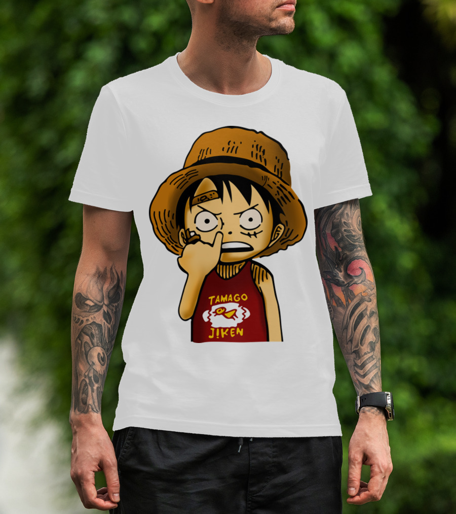 Luffy Childhood Tamago Jiken Iconic Straw Hat Young Luffy T-Shirt