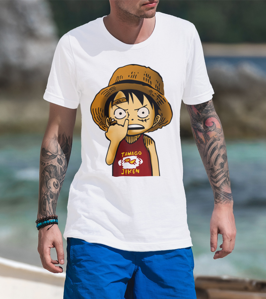 Luffy Childhood Tamago Jiken Iconic Straw Hat Young Luffy T-Shirt