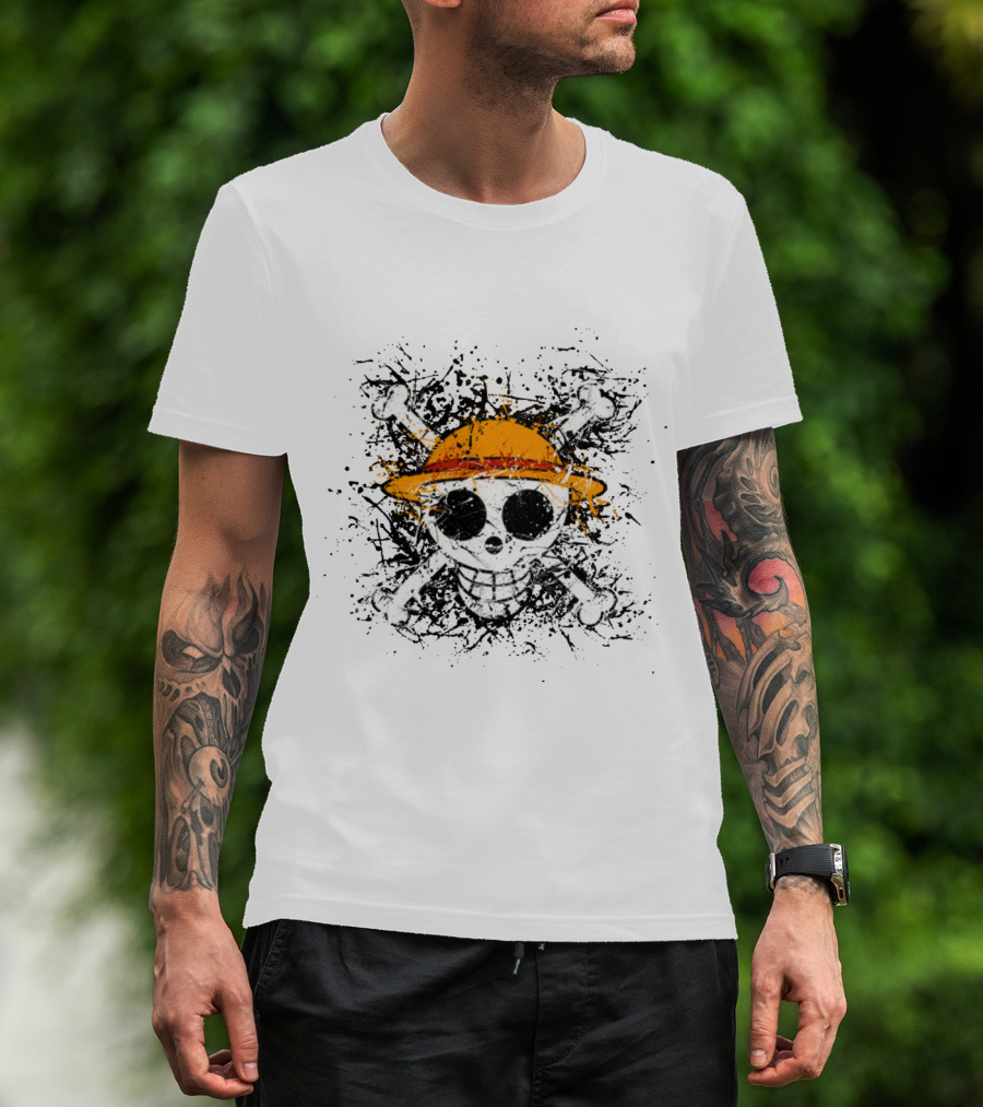One Piece Iwara Skull Symbol With Straw Hat T-Shirt