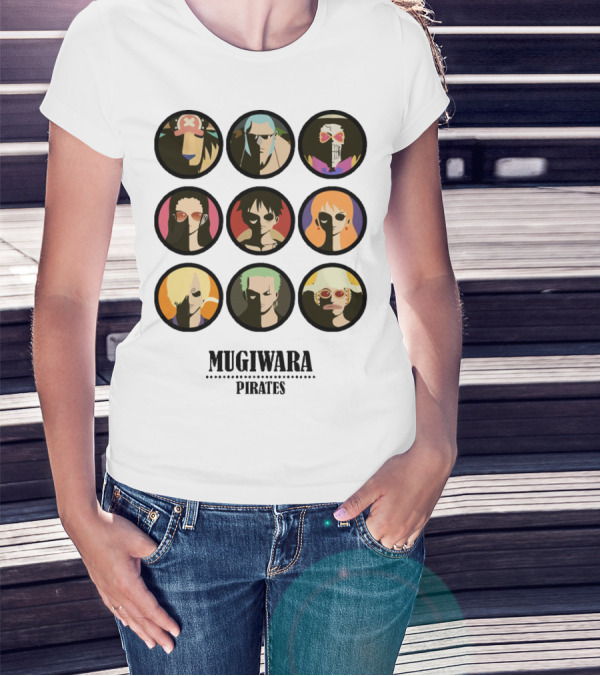 Mugiwara Pirates One Piece Characters Circles T-Shirt
