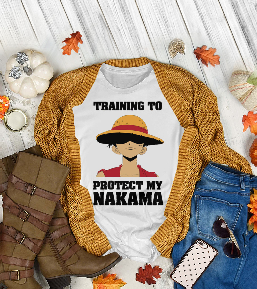 Training to Protect My Nakama with Straw Hat Character T-Shirt