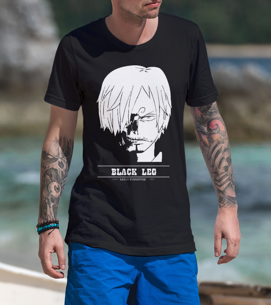 Sanji Vinsmoke Black Leg Anime Character Sketch T-Shirt