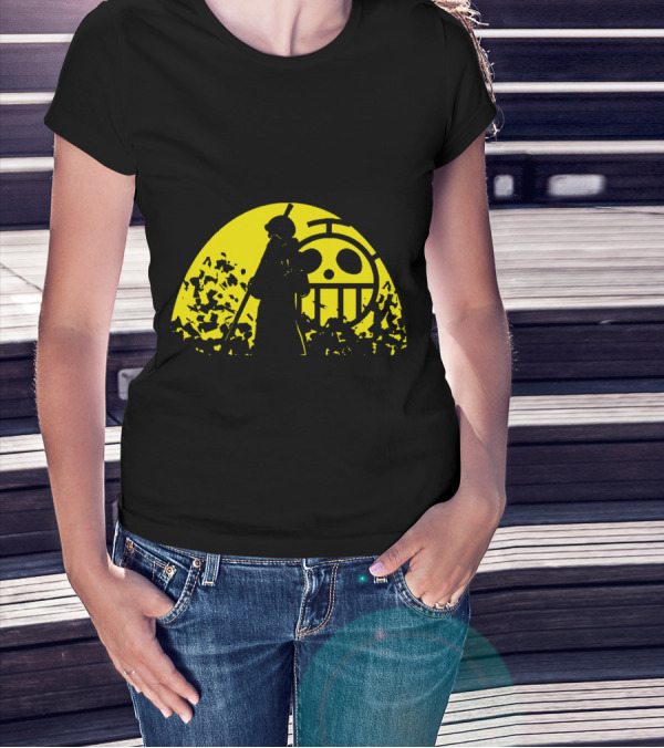 Trafalgar D Water Law One Piece Heart Pirates Jolly Roger Sunset T-Shirt