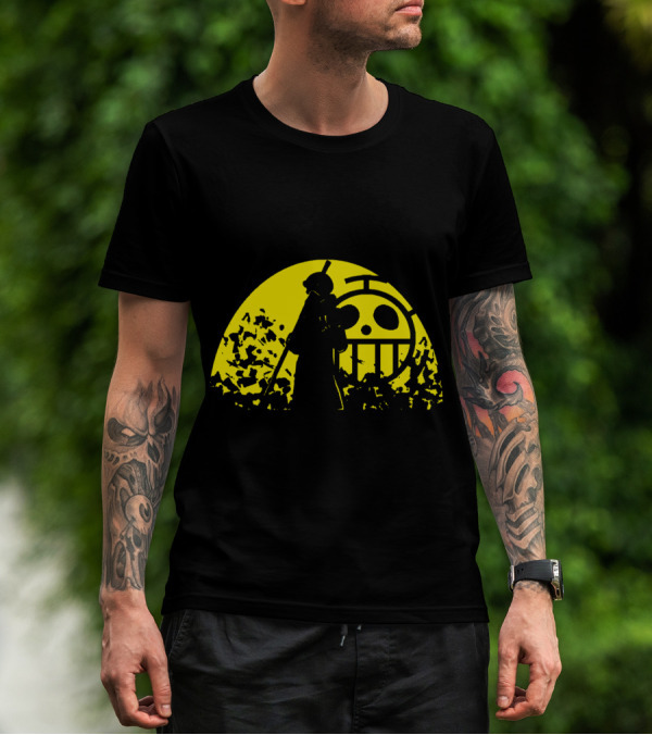 Trafalgar D Water Law One Piece Heart Pirates Jolly Roger Sunset T-Shirt