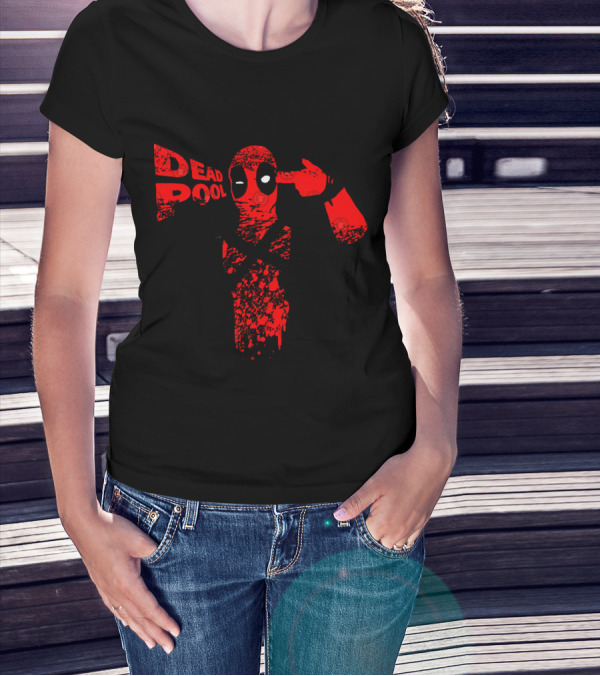 Deadpool Mind Blowing Red Splatter Visual T-Shirt