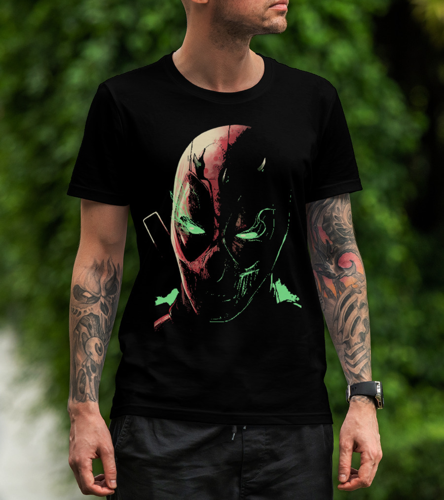 Deadpool Darth Maul Crossover Villainous Face Mashup T-Shirt