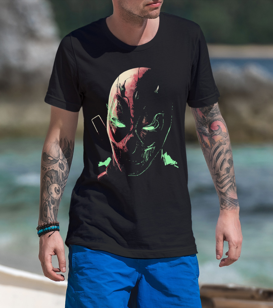 Deadpool Darth Maul Crossover Villainous Face Mashup T-Shirt