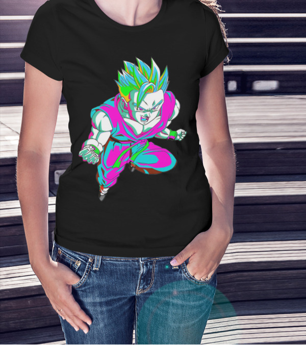Anime Vaporwave 90s Super Saiyan Style Retro Neon Aesthetic T-Shirt