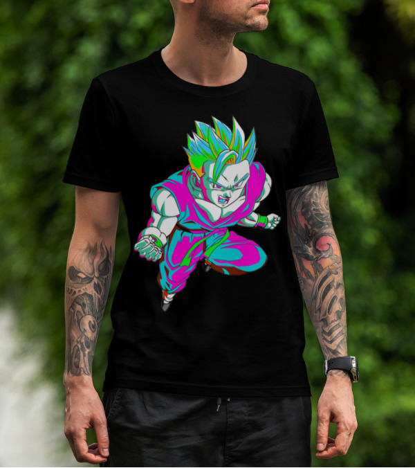 Anime Vaporwave 90s Super Saiyan Style Retro Neon Aesthetic T-Shirt
