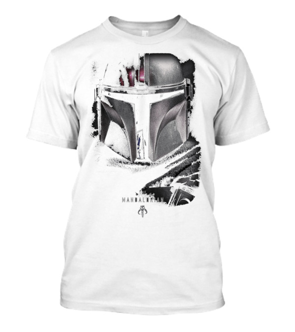 Mysterious Shiny Mandalorian Helmet With Mythosaur T-Shirt