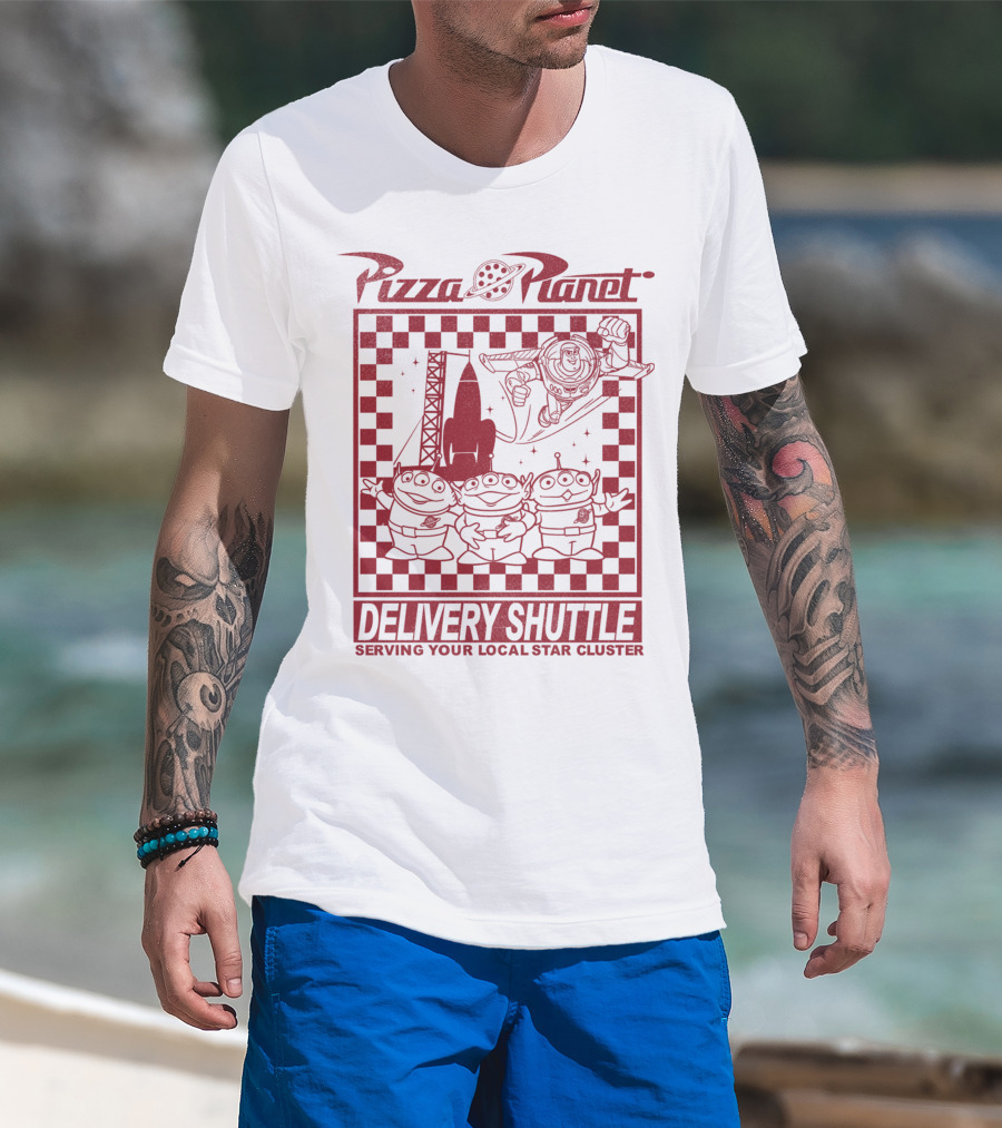 Pizza Planet Delivery Shuttle Serving Your Local Star Cluster T-Shirt
