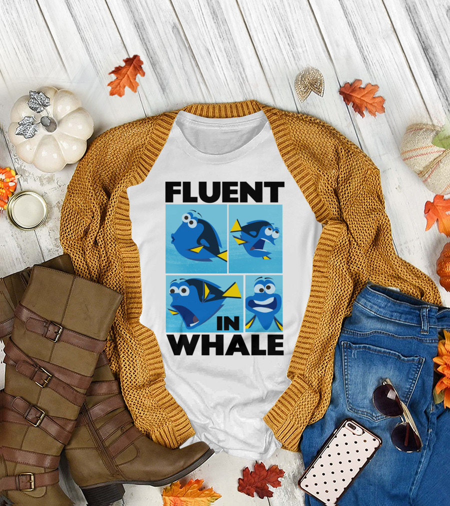 Fluent in Whale Bilingual Dory Ocean Humor T-Shirt
