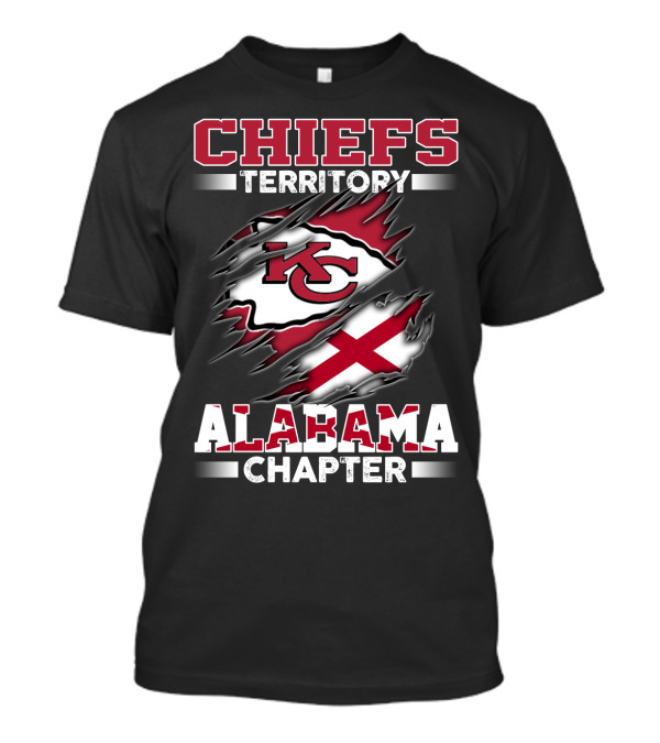 CHIEFS TERRITORY ALABAMA CHAPTER KC Logo And Alabama Flag T-Shirt