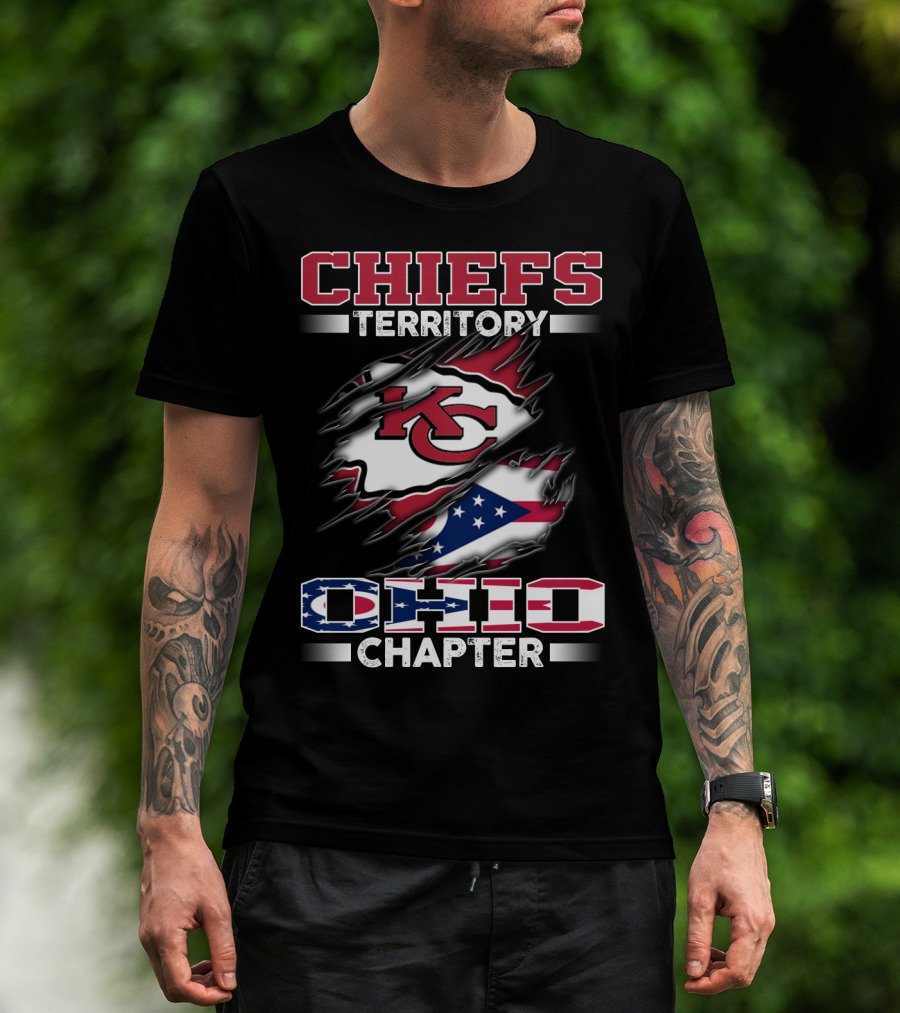 CHIEFS TERRITORY OHIO CHAPTER KC LOGO FLAG T-Shirt