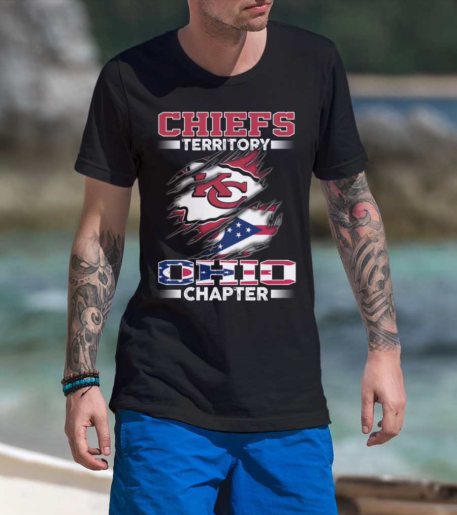 CHIEFS TERRITORY OHIO CHAPTER KC LOGO FLAG T-Shirt