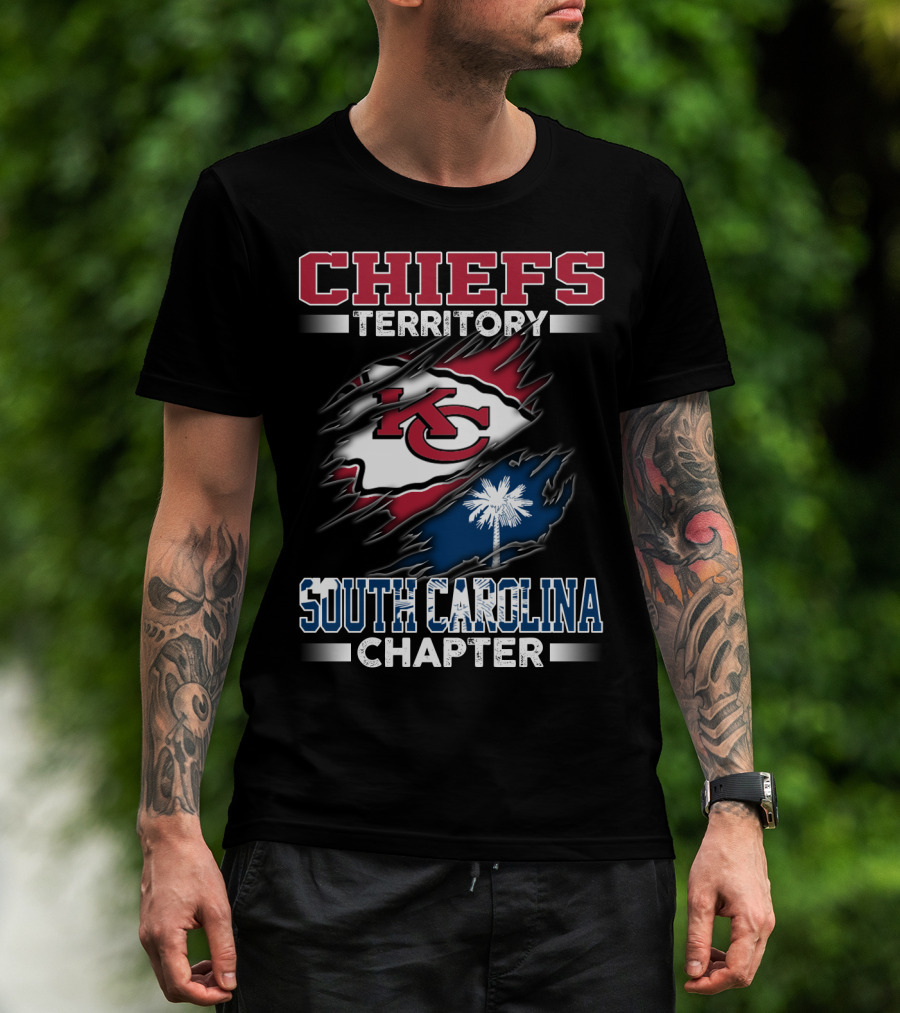 CHIEFS Territory South Carolina Chapter KC Logo Palmetto Flag T-Shirt